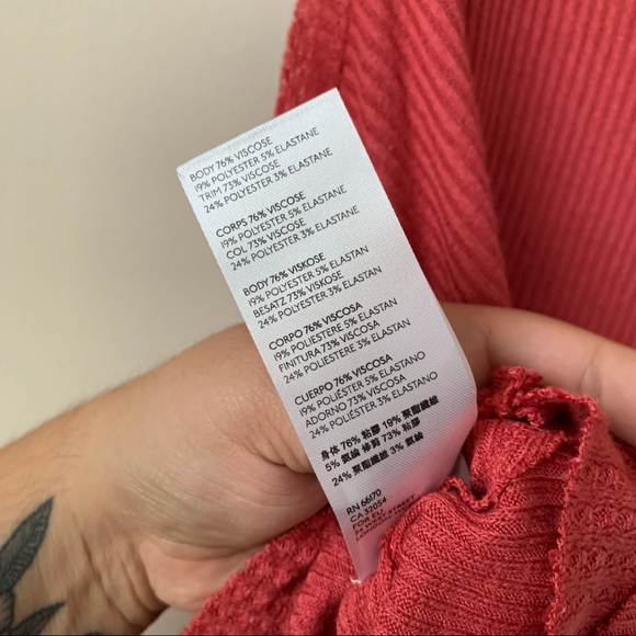 We The Free Ribbed Low Back Tank Top Distressed Scoop Neck Size Large - Picture 7 of 7